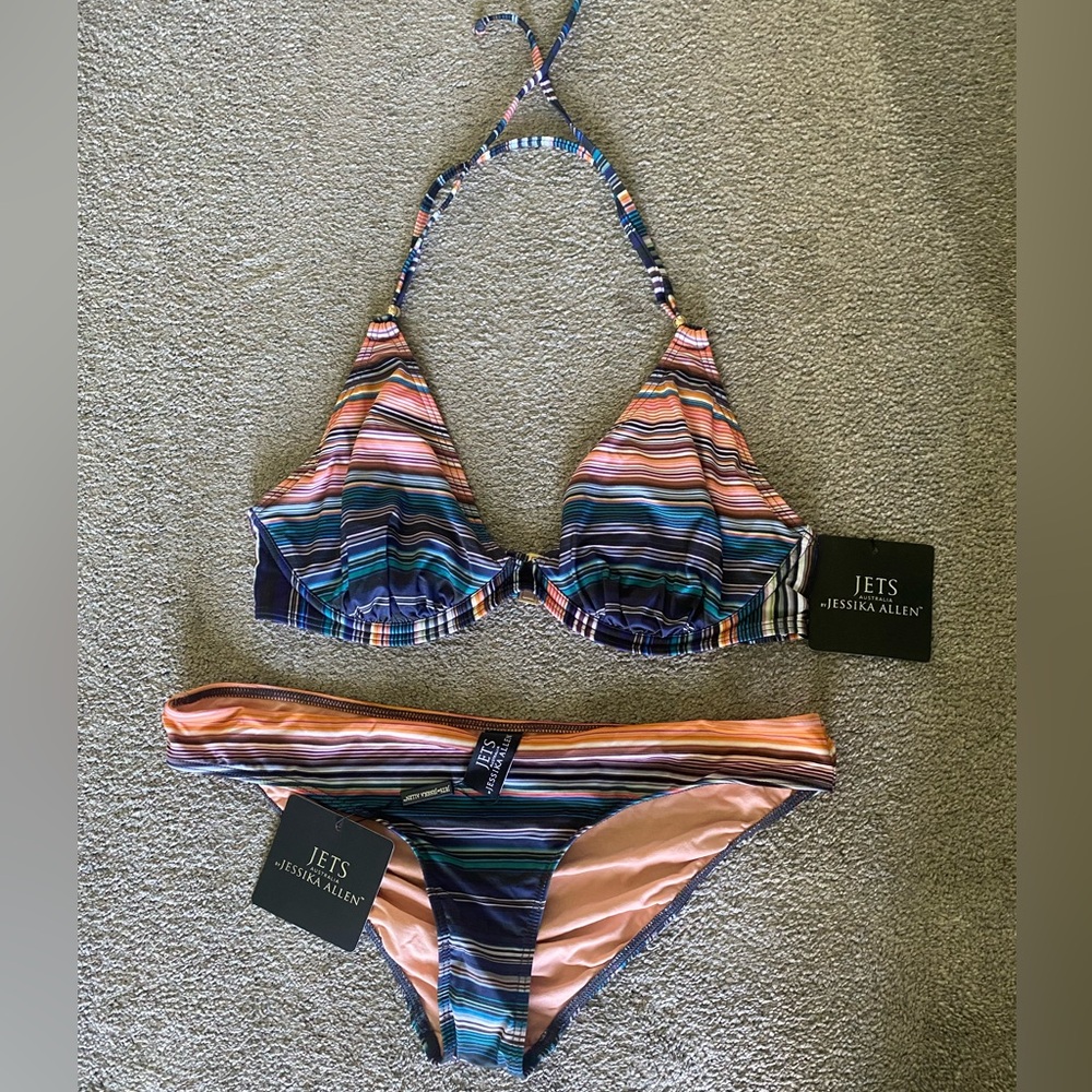 JETS Australia - NWT colorful striped bikini set